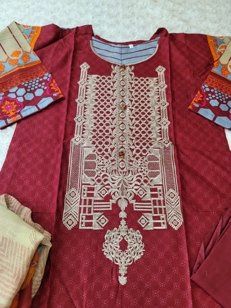 Pakistani lawn Embroidered Salwar kameez ready to ship