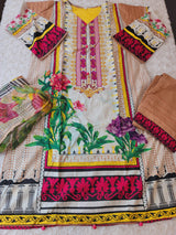 Pakistani lawn Embroidered Salwar kameez ready to ship