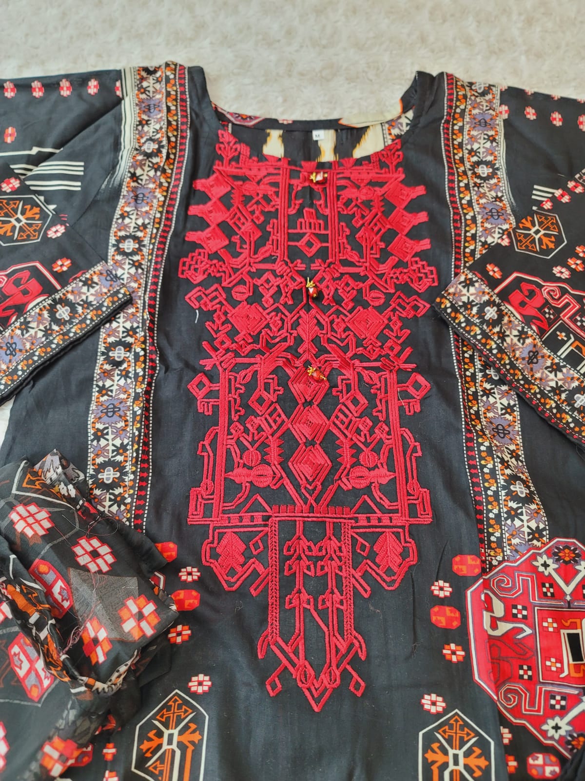 Pakistani lawn Embroidered Salwar kameez ready to ship