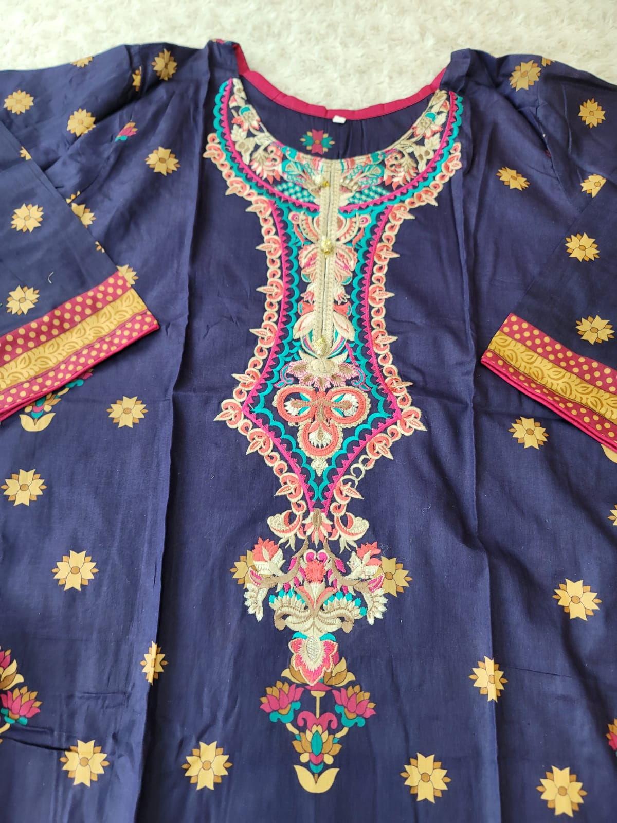 Pakistani lawn Embroidered Salwar kameez ready to ship