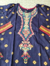 Pakistani lawn Embroidered Salwar kameez ready to ship