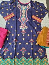 Pakistani lawn Embroidered Salwar kameez ready to ship