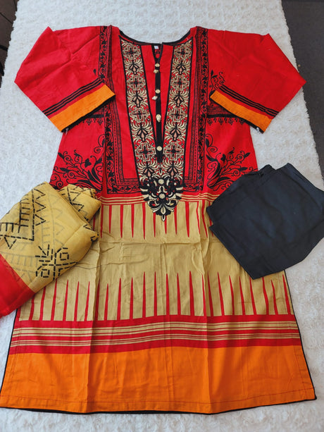 Pakistani lawn Embroidered Salwar kameez ready to ship
