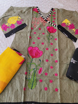 Pakistani lawn Embroidered Salwar kameez ready to ship