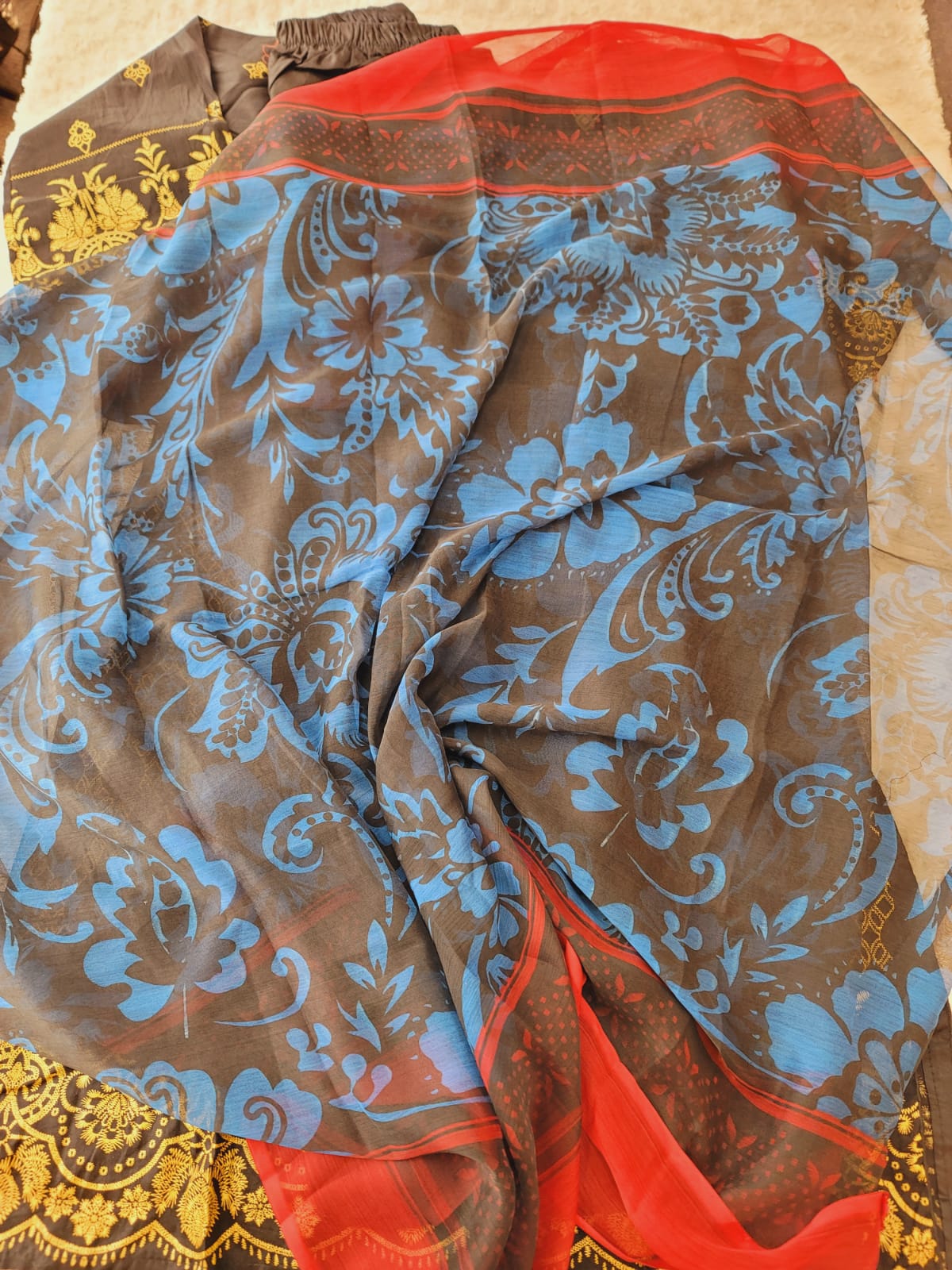 Pakistani stitched  lawn Embroidered Salwar kameez ready to ship