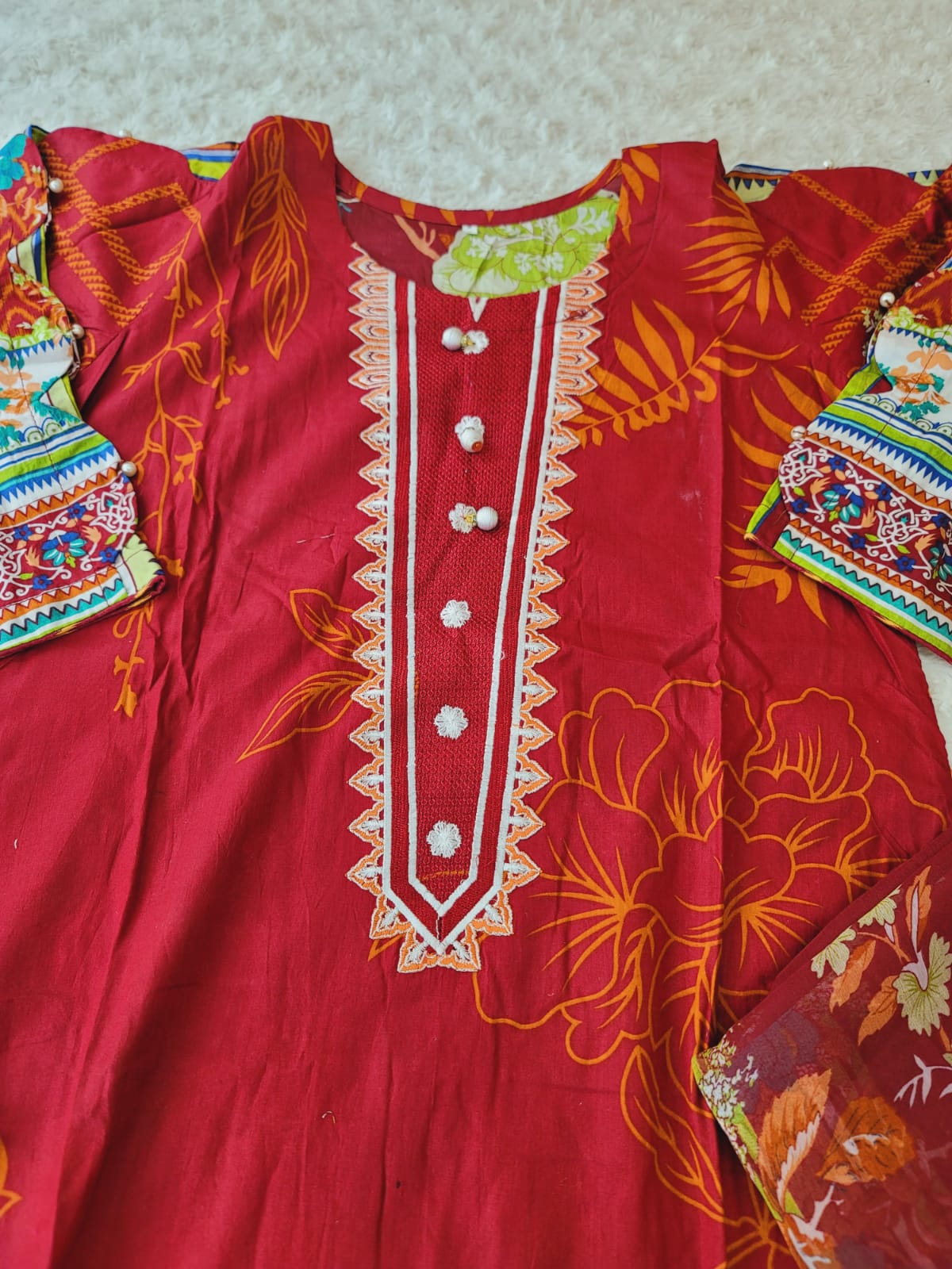 Pakistani stitched  lawn Embroidered Salwar kameez ready to ship