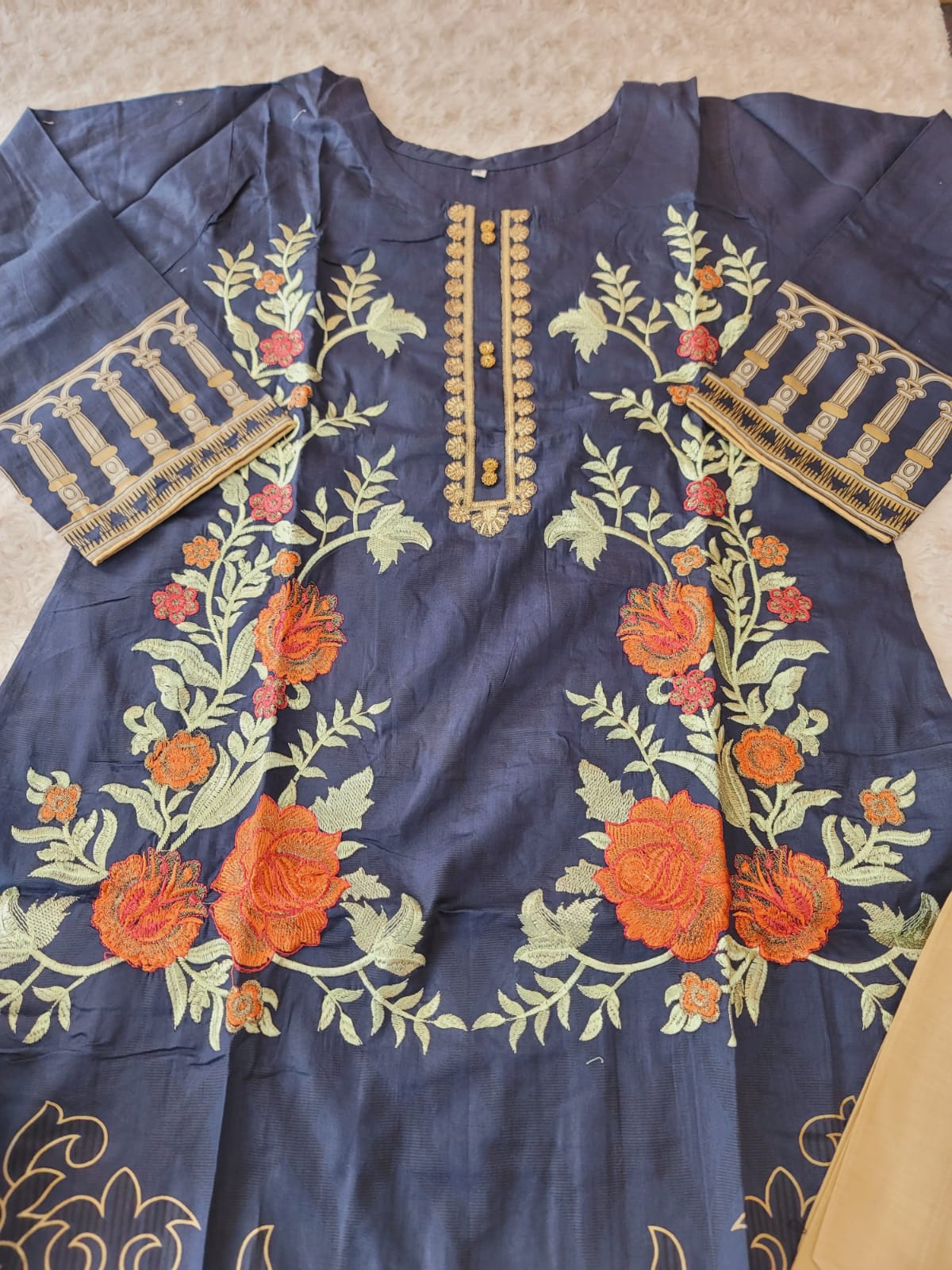 Pakistani stitched  lawn Embroidered Salwar kameez ready to ship