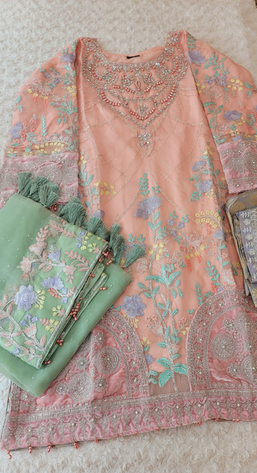 Pakistani Stitched Embroidery Party Wear Dresses Ready To Ship