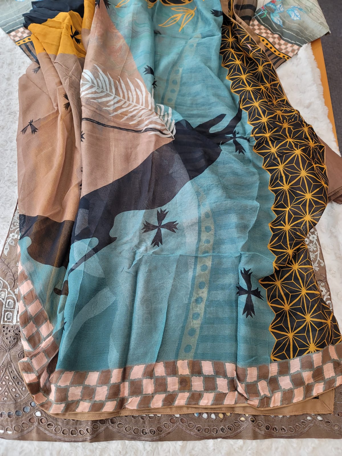 Pakistani stitched  lawn Embroidered Salwar kameez ready to ship