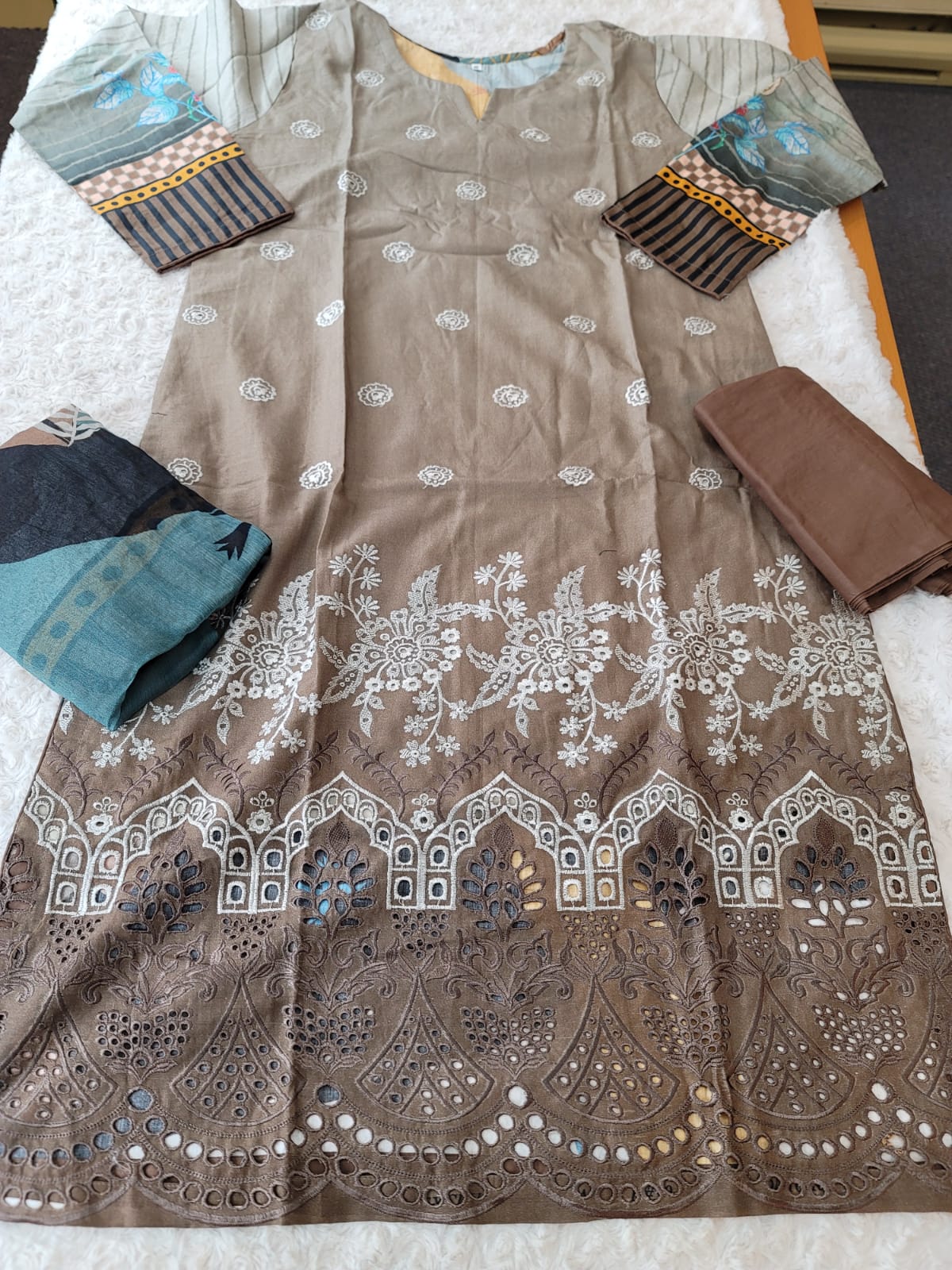 Pakistani stitched  lawn Embroidered Salwar kameez ready to ship