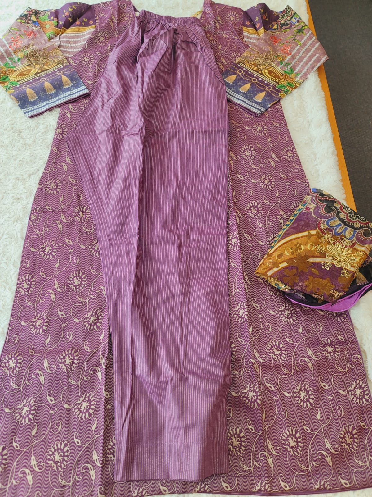 Pakistani stitched  Jacquard lawn Embroidered Salwar kameez ready to ship