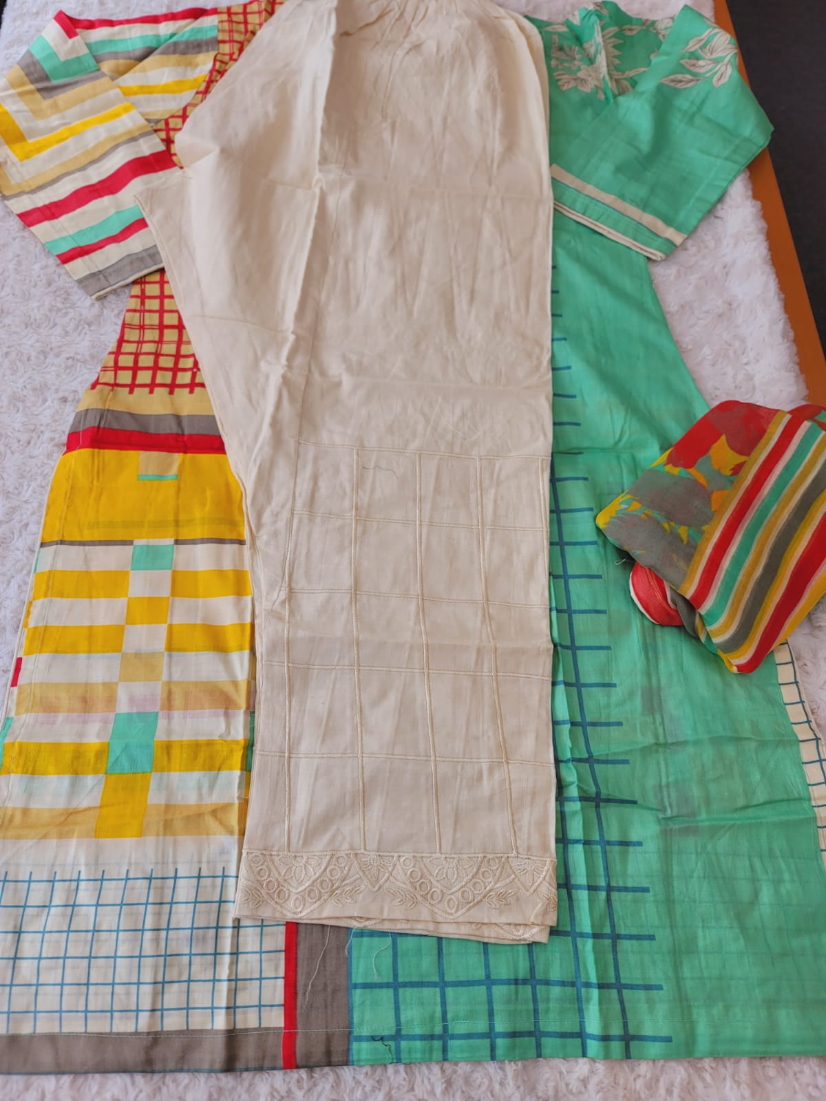 Pakistani stitched  lawn Embroidered Salwar kameez ready to ship