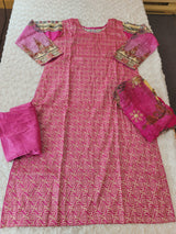 Pakistani stitched jacquard  lawn Embroidered Salwar kameez ready to ship