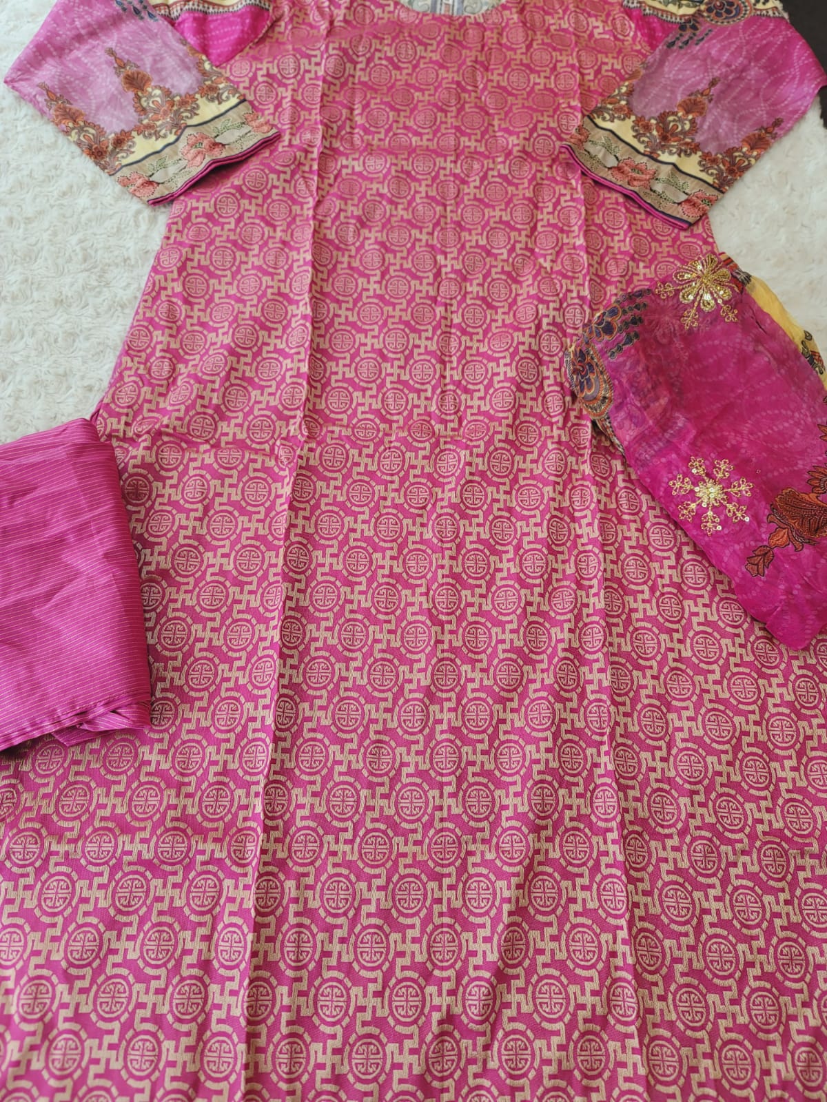 Pakistani stitched jacquard  lawn Embroidered Salwar kameez ready to ship