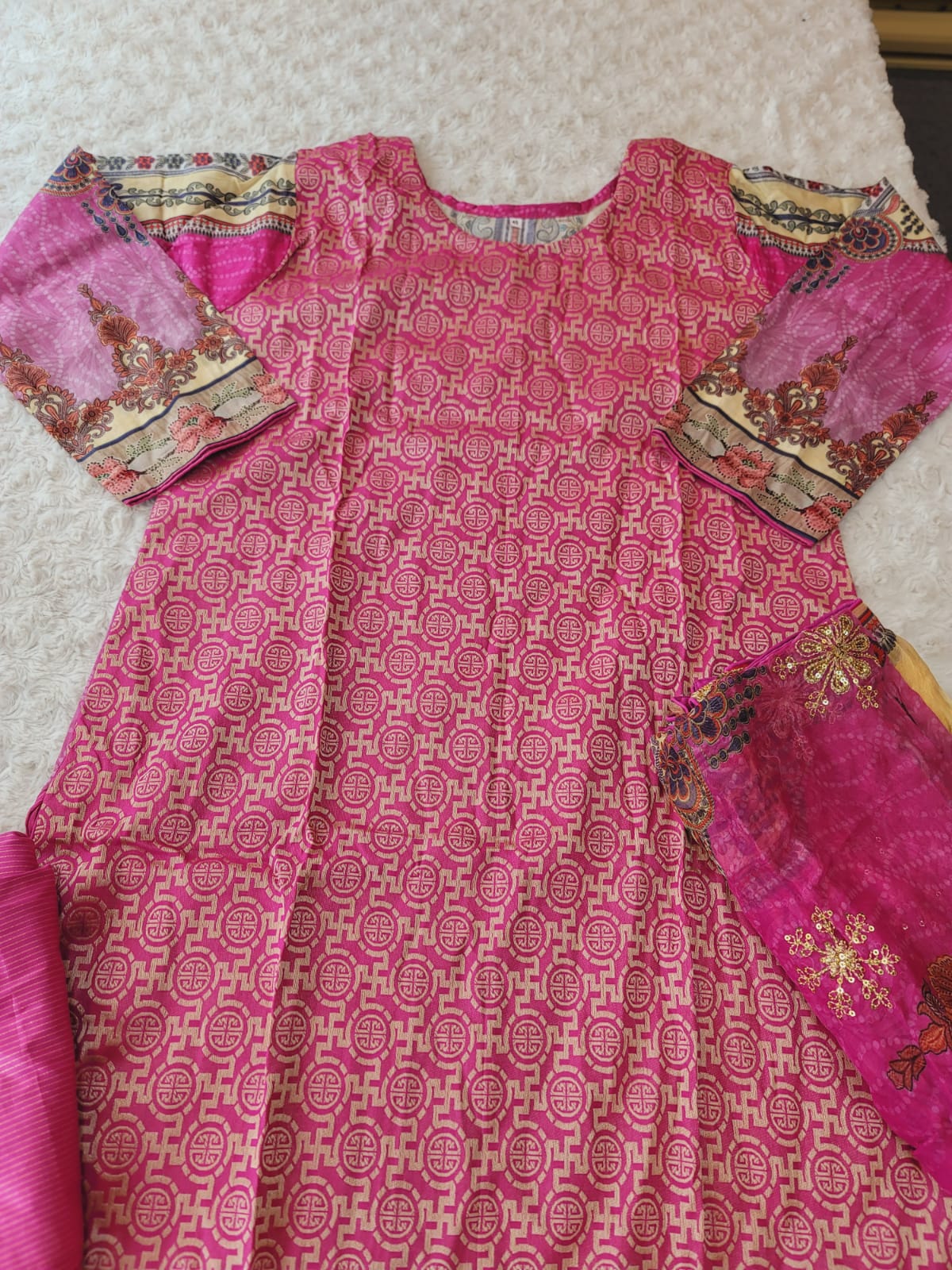 Pakistani stitched jacquard  lawn Embroidered Salwar kameez ready to ship