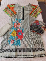 Pakistani stitched  lawn Embroidered Salwar kameez ready to ship