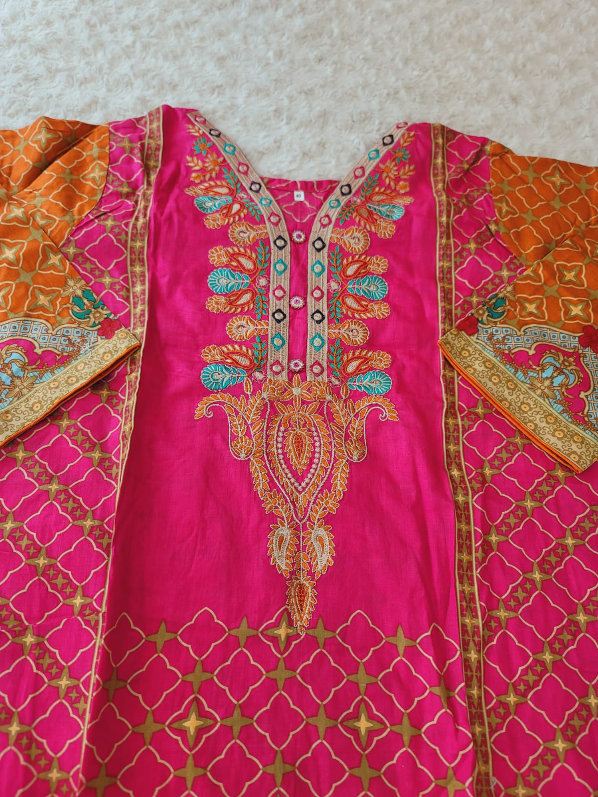 Pakistani stitched  lawn Embroidered Salwar kameez ready to ship