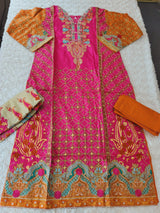 Pakistani stitched  lawn Embroidered Salwar kameez ready to ship