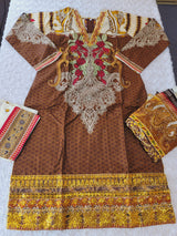 Pakistani stitched  lawn Embroidered Salwar kameez ready to ship