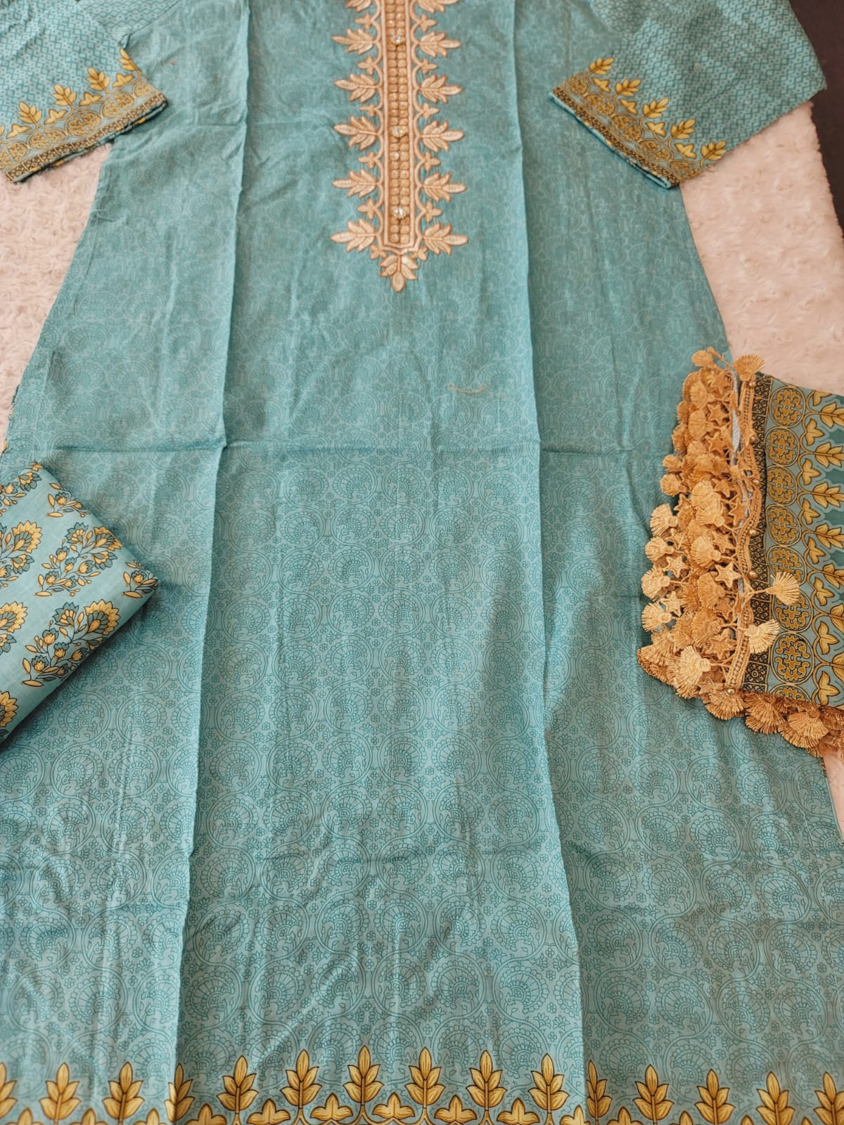 Pakistani stitched  lawn Embroidered Salwar kameez ready to ship