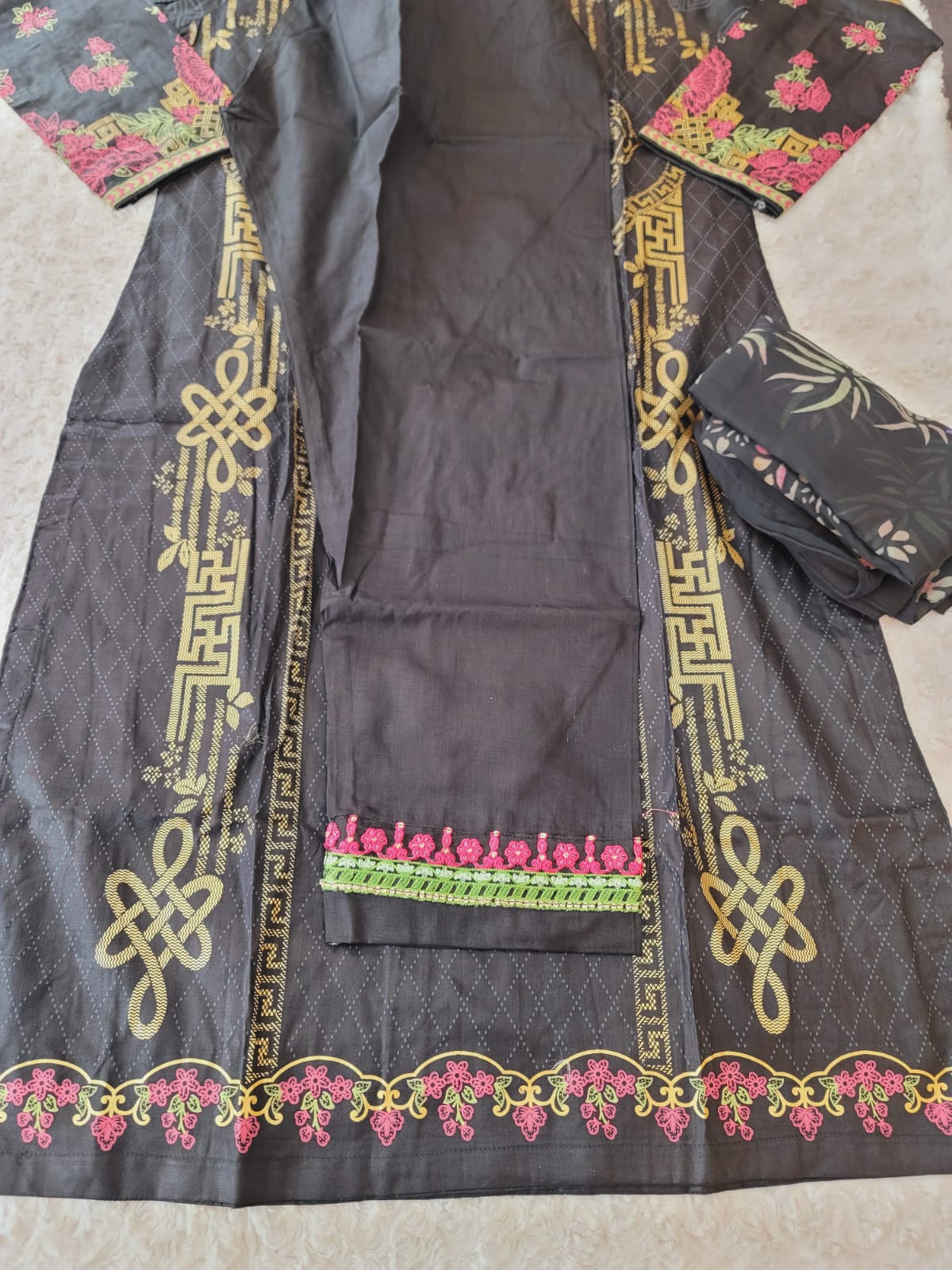 Pakistani stitched  lawn Embroidered Salwar kameez ready to ship