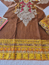 Pakistani stitched  lawn Embroidered Salwar kameez ready to ship