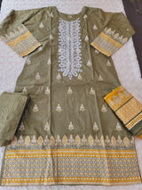Pakistani stitched  lawn Embroidered Salwar kameez ready to ship