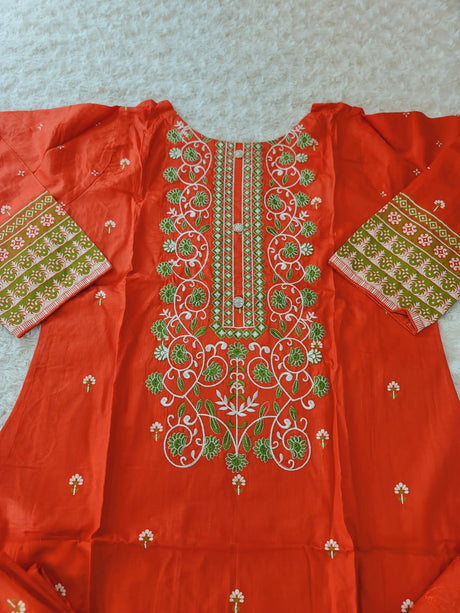 Pakistani stitched  lawn Embroidered Salwar kameez ready to ship