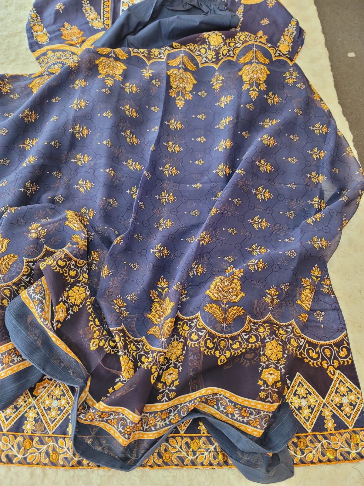 Pakistani stitched  lawn Embroidered Salwar kameez ready to ship