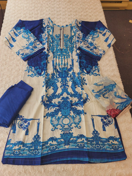 Pakistani Stitched Embroidered Lawn Salwar kameez ready to ship