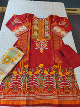 Pakistani Stitched Embroidered Lawn Salwar kameez ready to ship