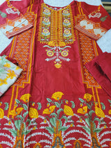 Pakistani Stitched Embroidered Lawn Salwar kameez ready to ship