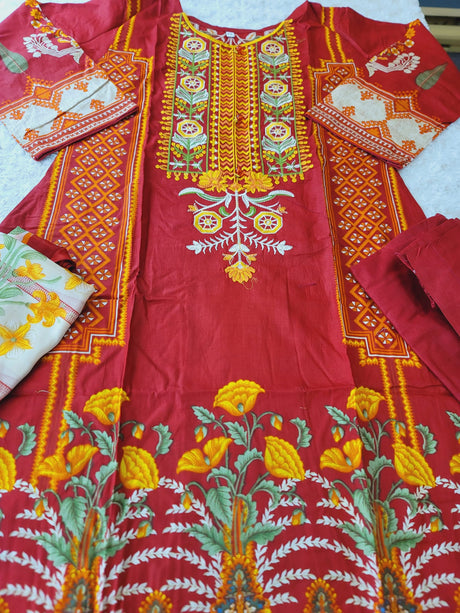 Pakistani Stitched Embroidered Lawn Salwar kameez ready to ship