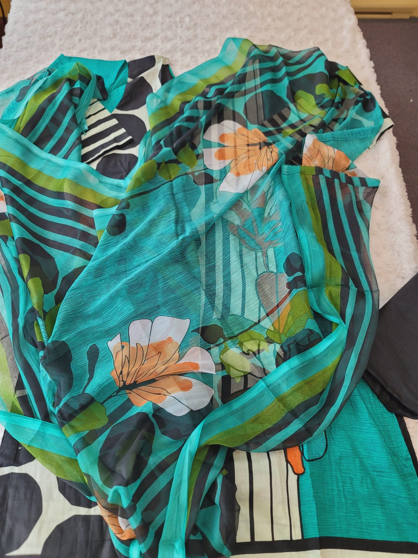 Pakistani Stitched Embroidered Lawn Salwar kameez ready to ship