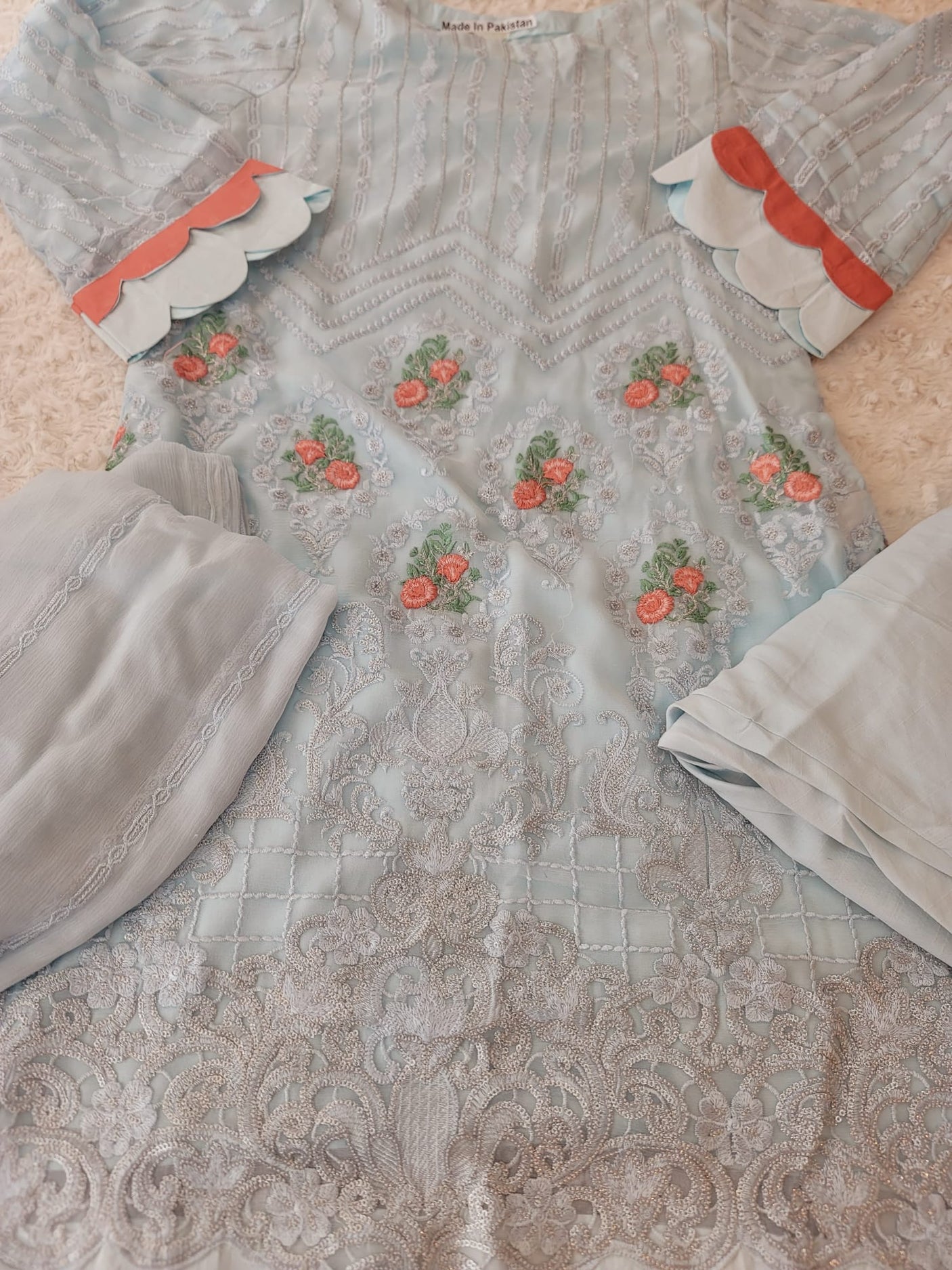 Pakistani Stitched Embroidery Party Wear Dresses Ready To Ship