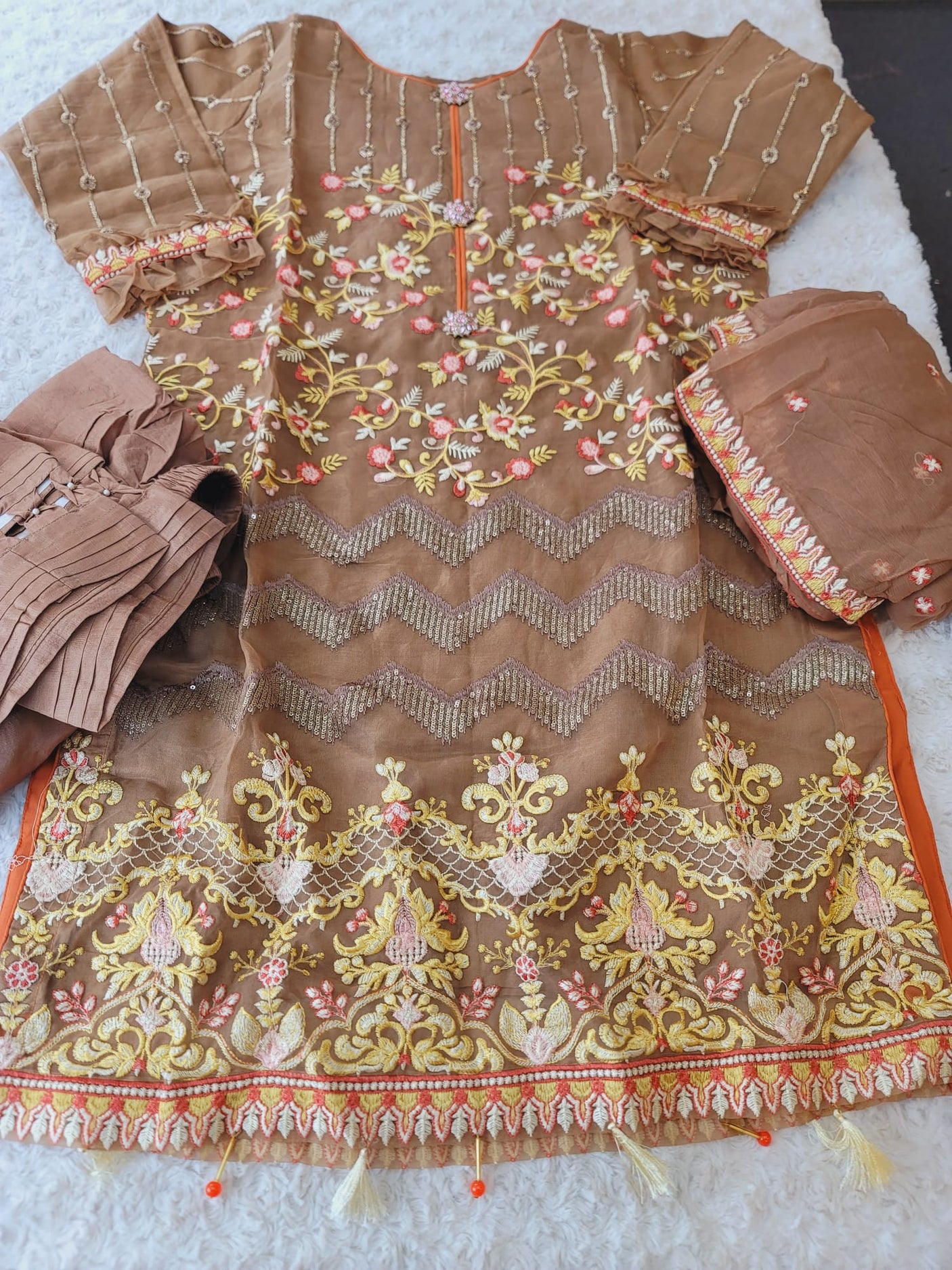 Pakistani Stitched Embroidery Party Wear Dresses Ready To Ship