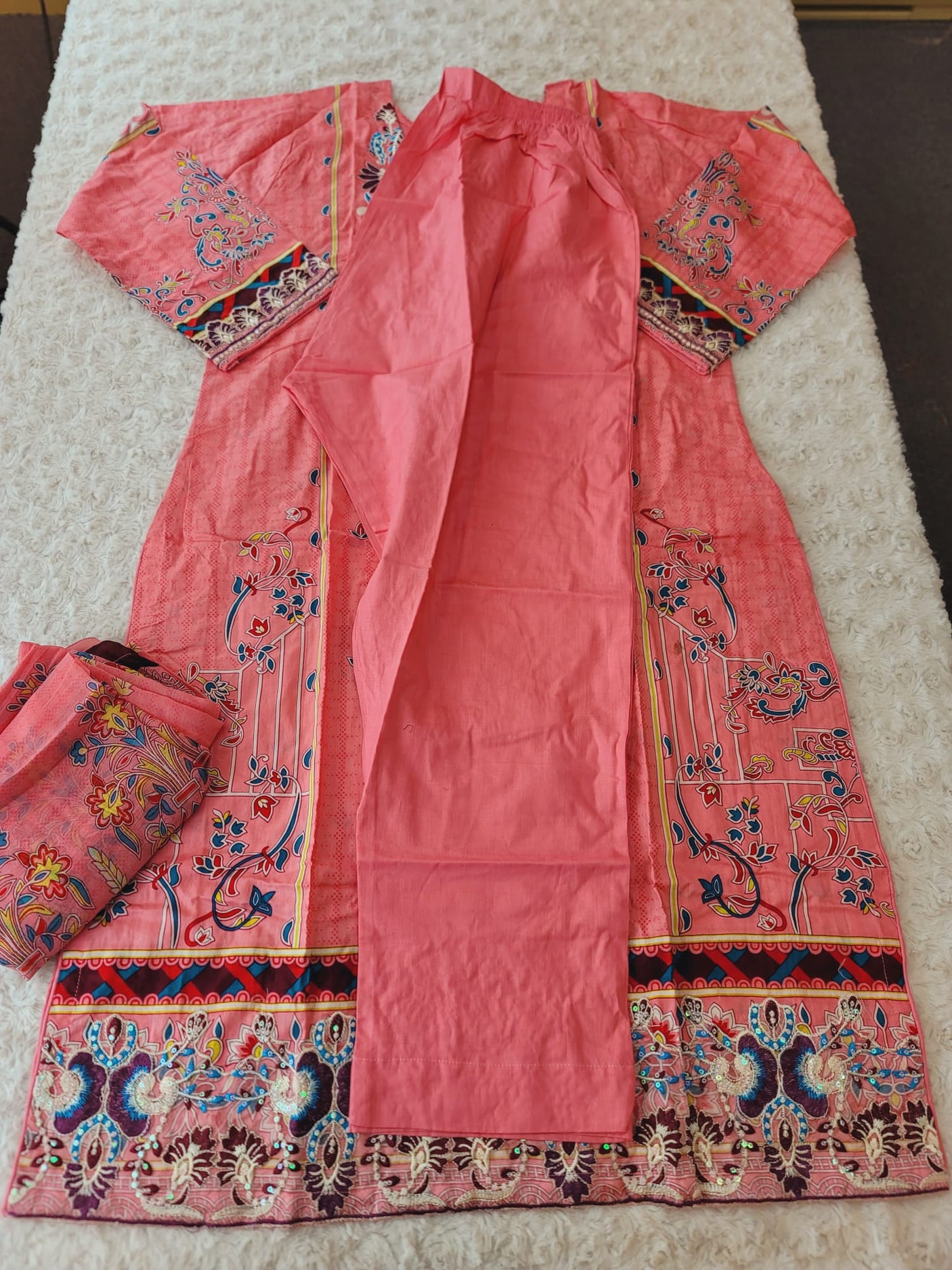 Pakistani Stitched lawn Embroidered Salwar kameez ready to ship