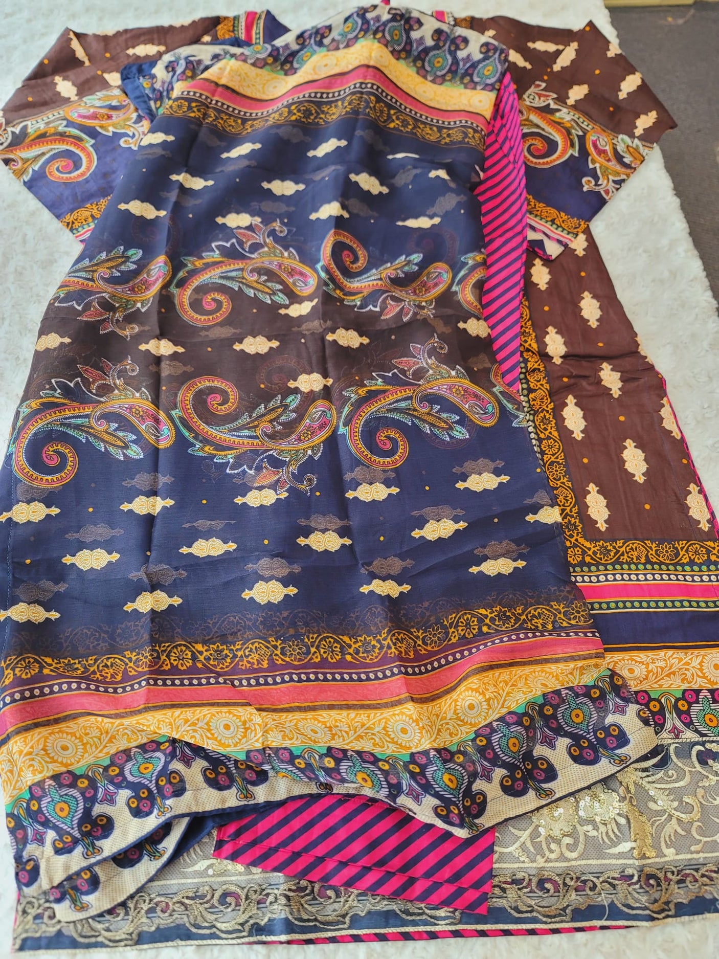 Pakistani Stitched lawn Embroidered Salwar kameez ready to ship