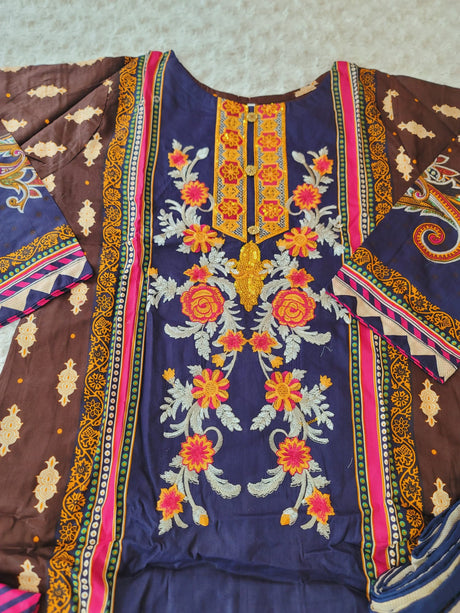 Pakistani Stitched lawn Embroidered Salwar kameez ready to ship