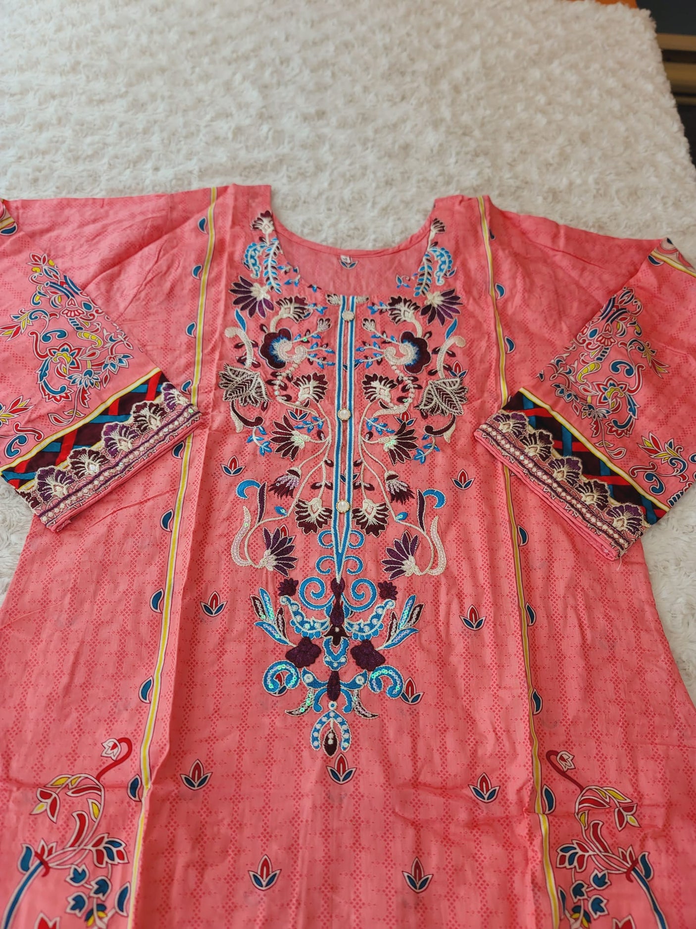 Pakistani Stitched lawn Embroidered Salwar kameez ready to ship