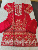 Pakistani Stitched lawn Embroidered Salwar kameez ready to ship