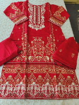 Pakistani Stitched lawn Embroidered Salwar kameez ready to ship
