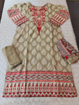 Pakistani Stitched lawn Embroidered Salwar kameez ready to ship