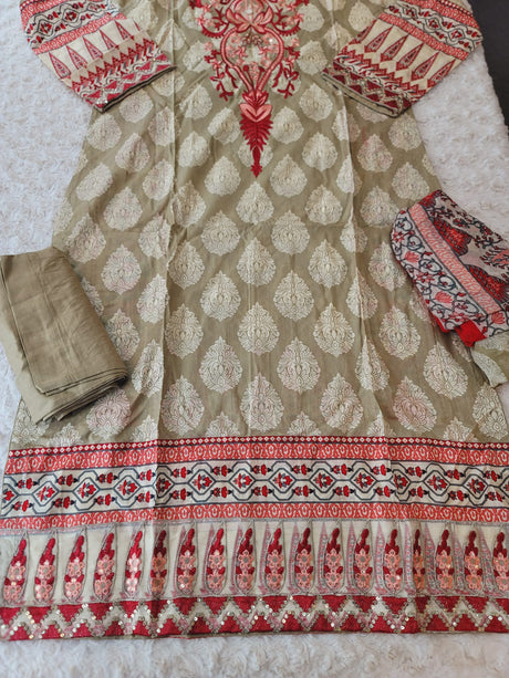 Pakistani Stitched lawn Embroidered Salwar kameez ready to ship