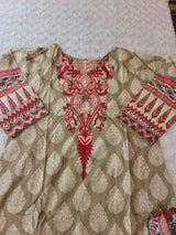 Pakistani Stitched lawn Embroidered Salwar kameez ready to ship