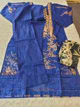 Pakistani Stitched lawn Embroidered Salwar kameez ready to ship