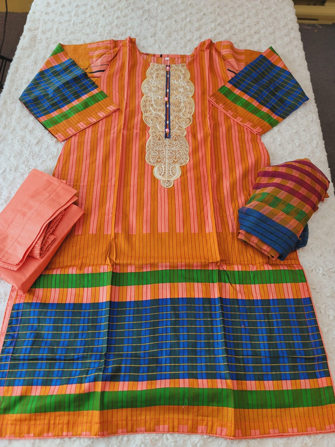 Pakistani Stitched Embroidered Lawn Salwar kameez ready to ship