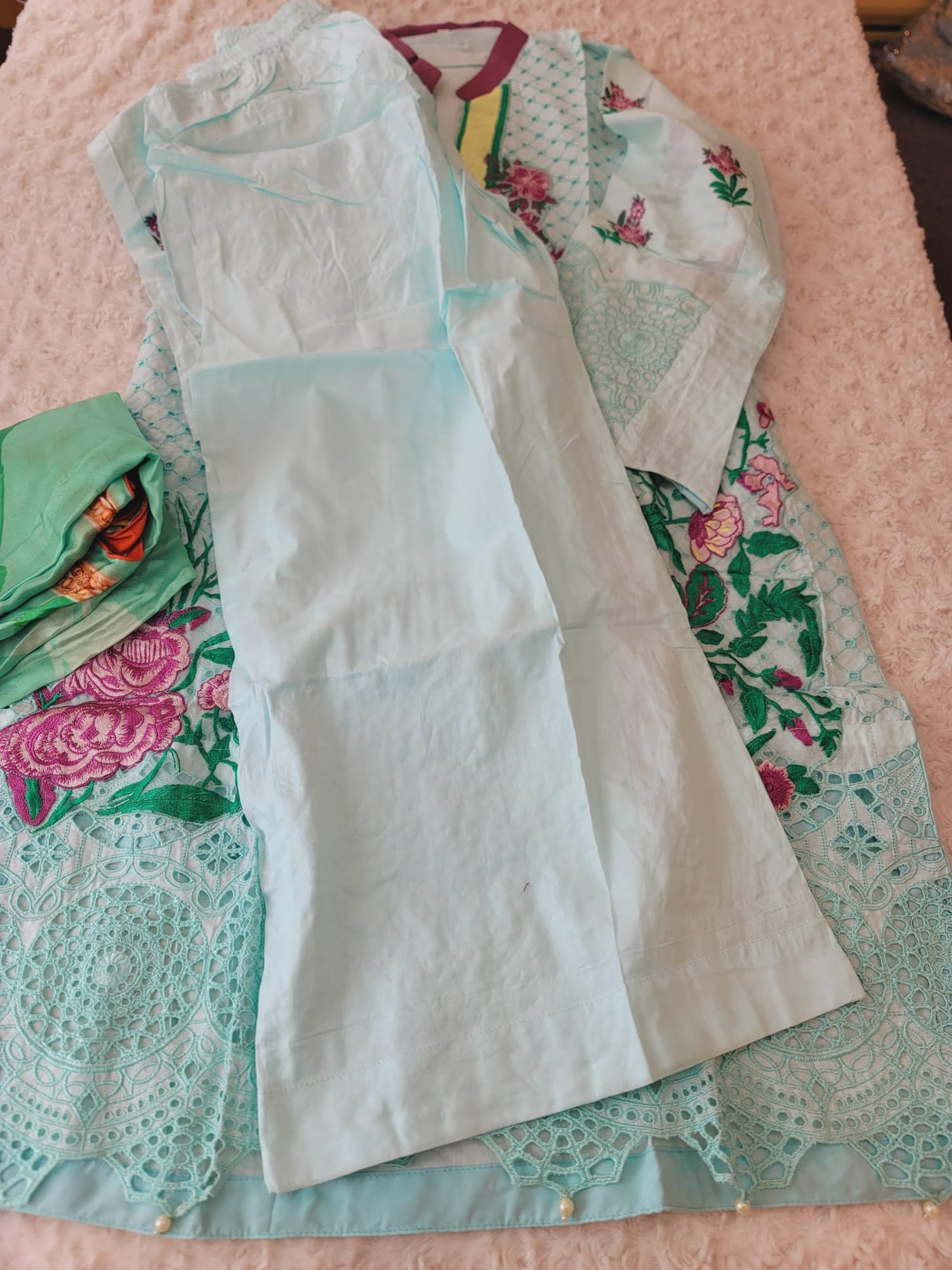 Pakistani Stitched Embroidery Lawn Suit Ready To Ship