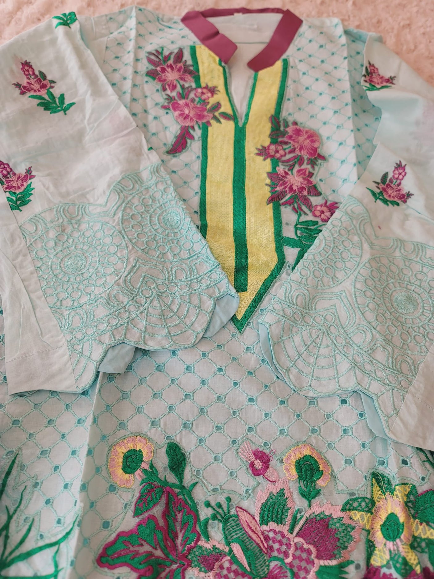 Pakistani Stitched Embroidery Lawn Suit Ready To Ship