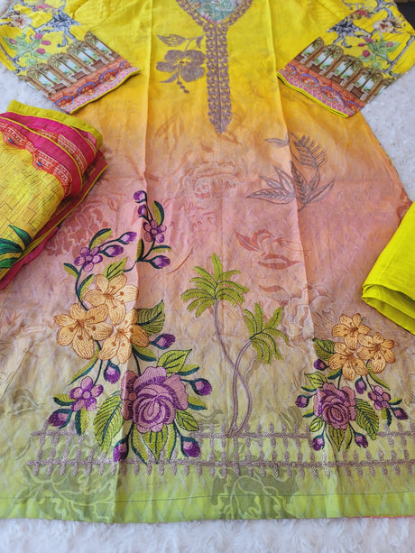 Pakistani Stitched lawn Embroidered Salwar kameez ready to ship